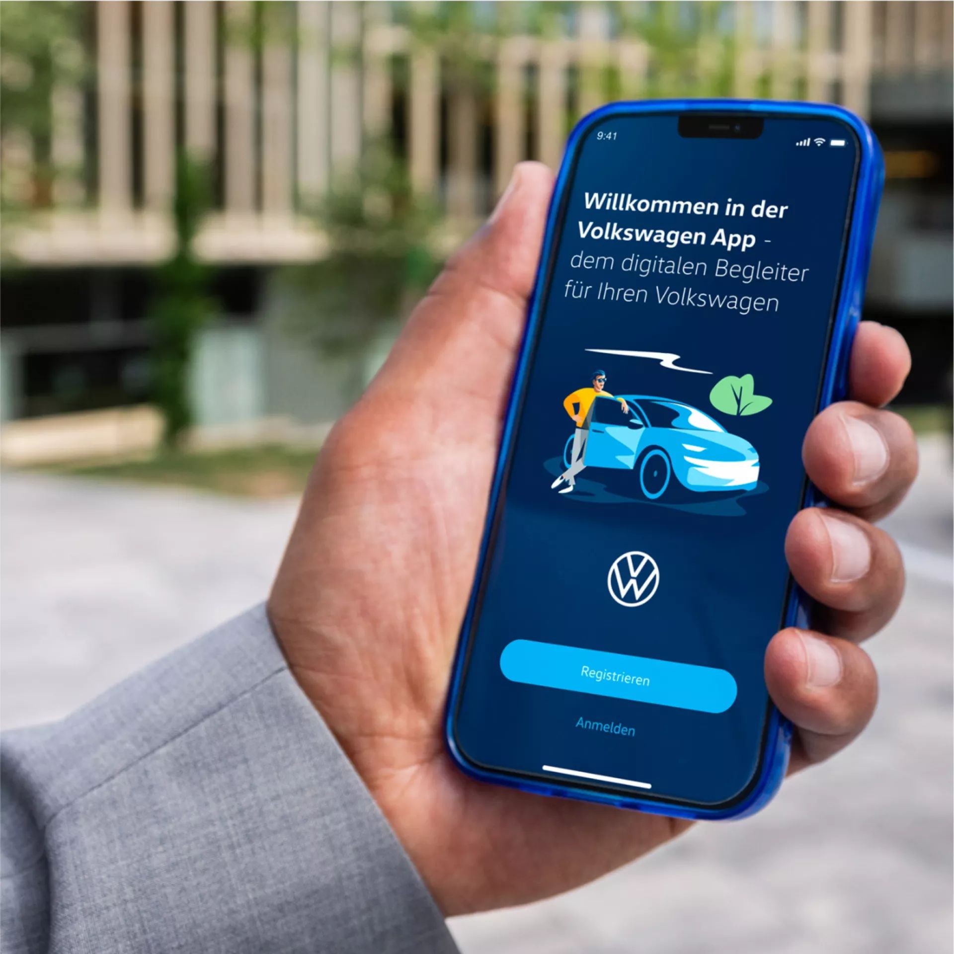 Nahaufnahme Anmeldefenster Volkswagen App