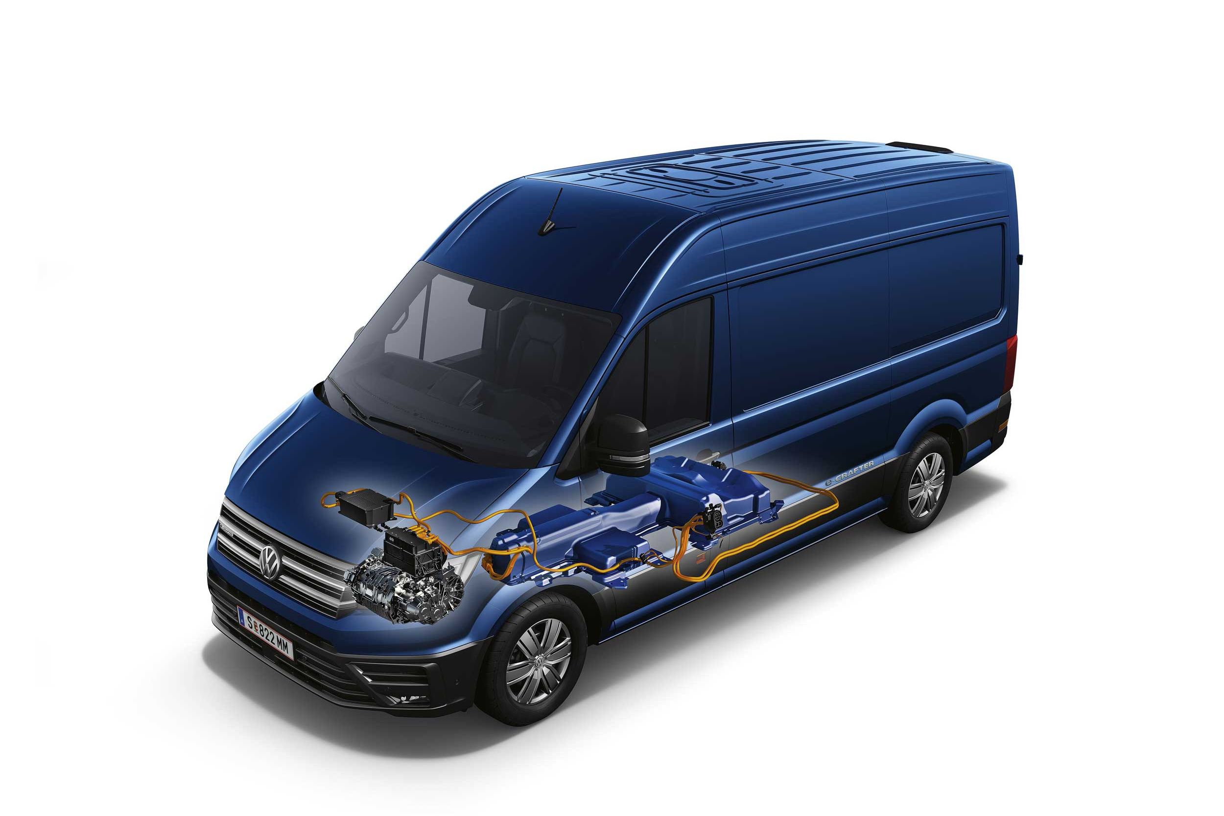 Abbildung des technischen Innenlebens des VW e-crafter