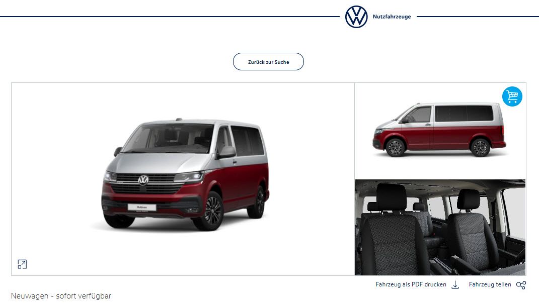 Anleitung zu Online Reservierung und Kauf beim VW Nutzfahrzeuge Händler