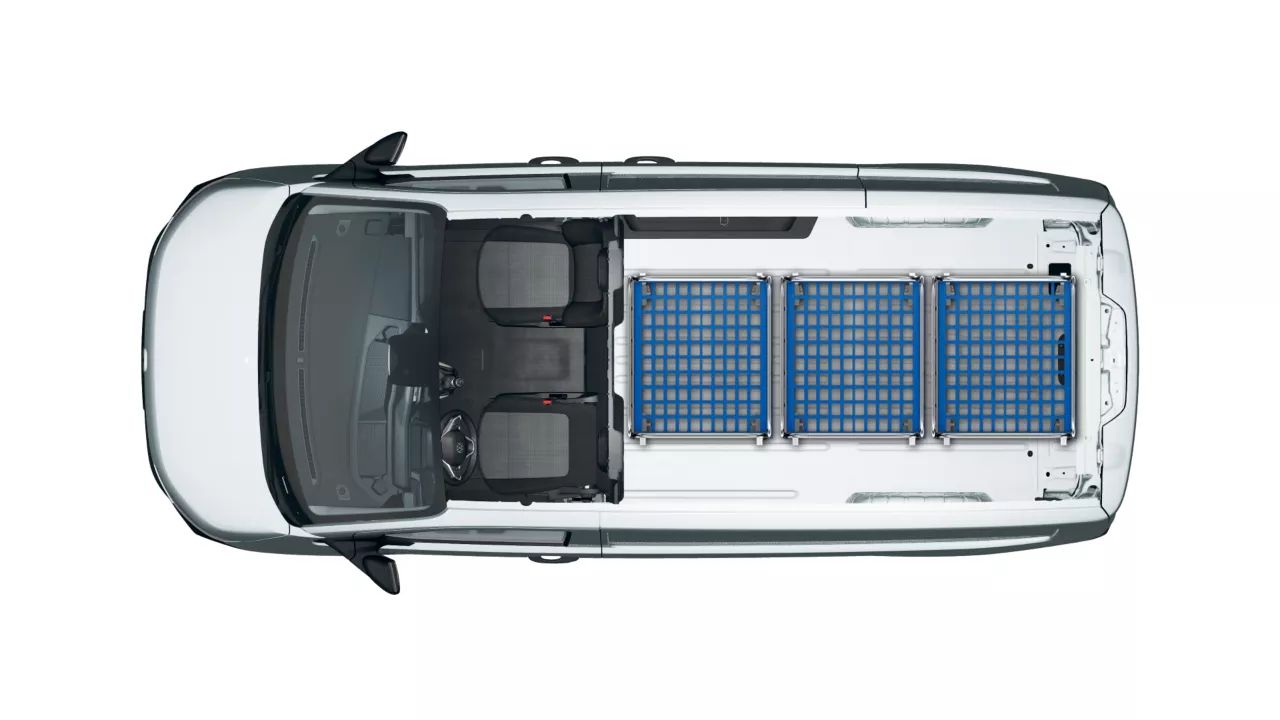 VW Transporter kurzer Radstand mit Platz für 3 Rollcontainer