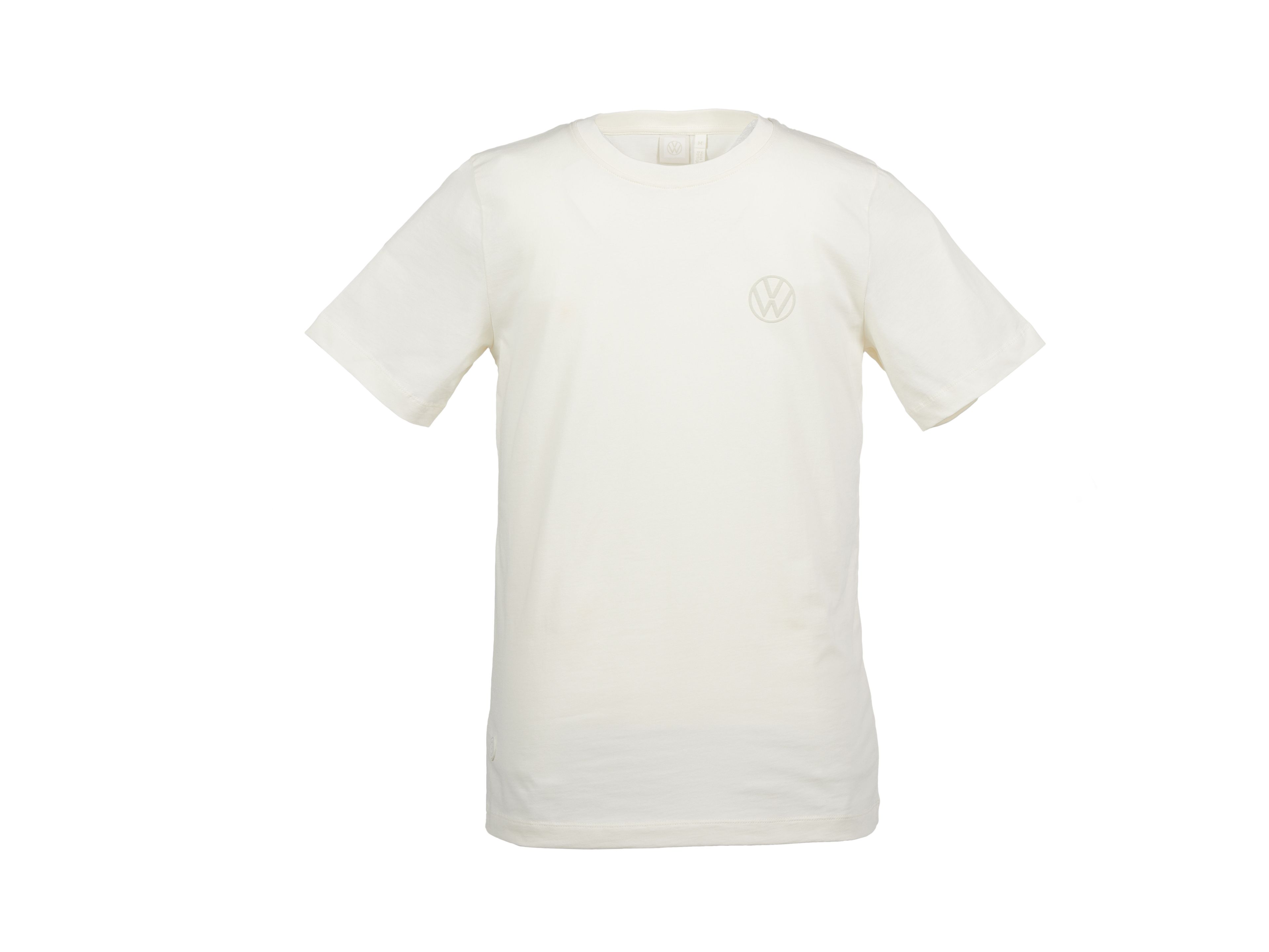 Ein weißes T-Shirt mit Volkswagen Logo aus der Volkswagen Collection