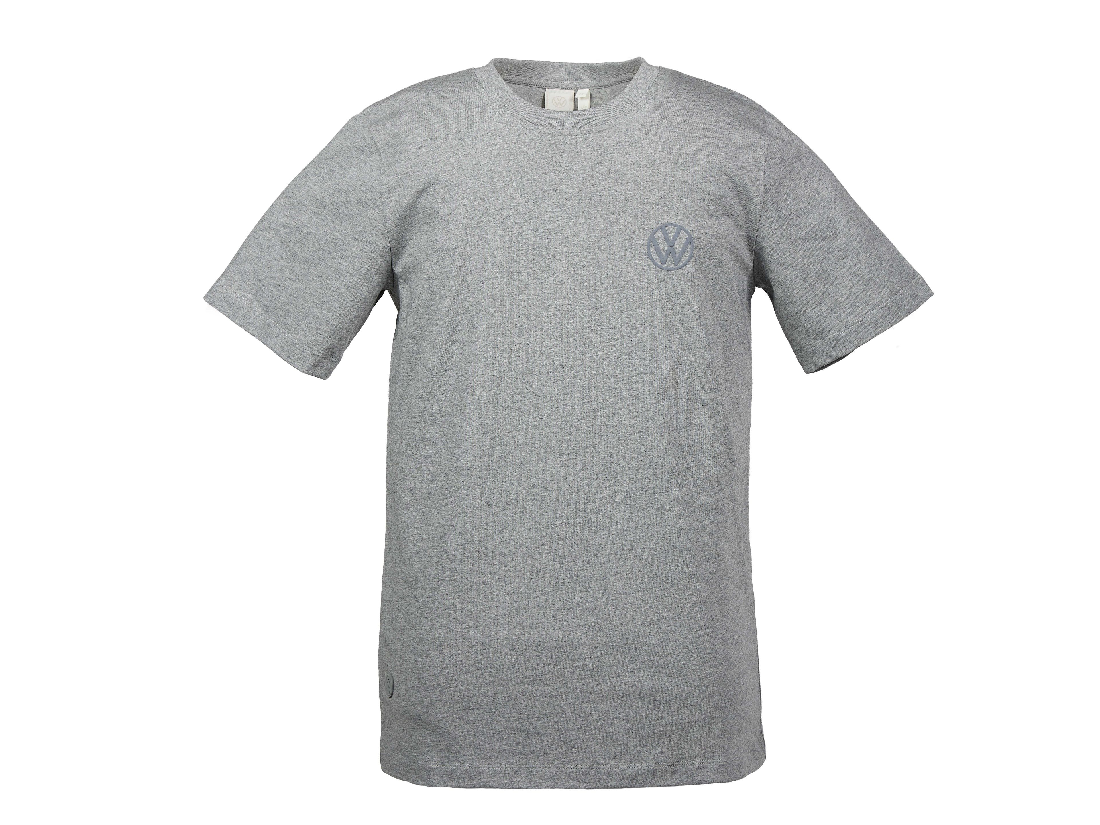 Ein graues T-Shirt mit Volkswagen Logo aus der Volkswagen Collection